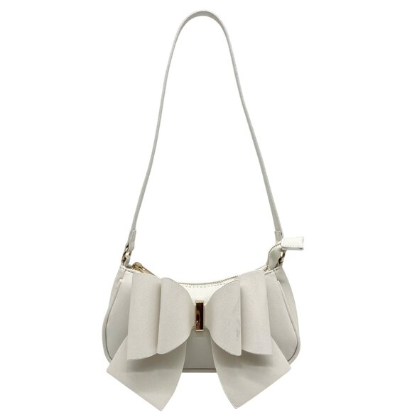 Like Dreams Off-White Bow Baguette Shoulder Bag - Picture 1 of 12